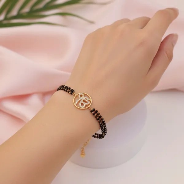 Black_Ek_Omkar_Beads_Bracelet_For_Women