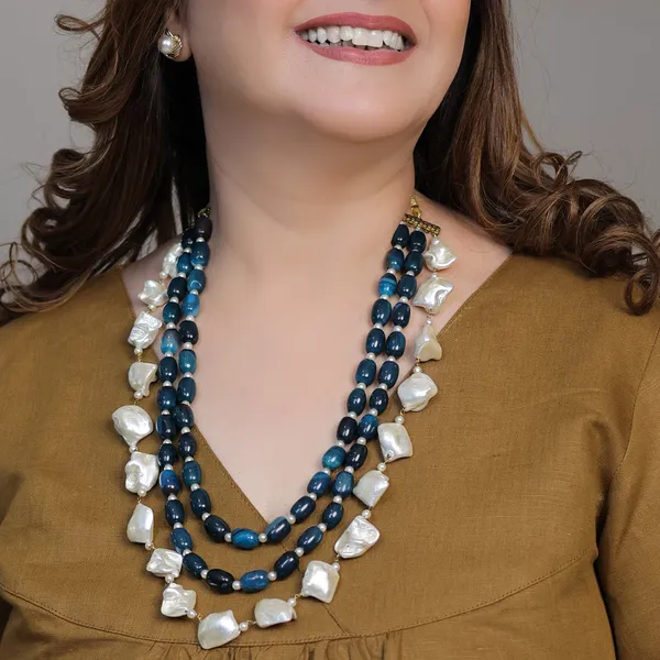 Blue_Rihaana_Layered_Beads_Necklace_For_Women