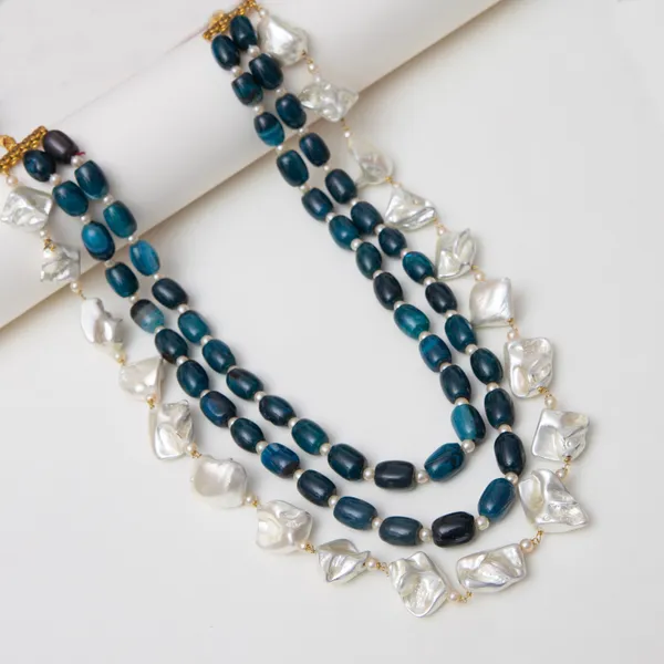 Blue_Rihaana_Layered_Beads_Necklace_For_Women