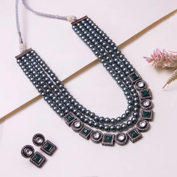 Grey_Prisha_Chrome_Victorian_Necklace_Set_For_Women