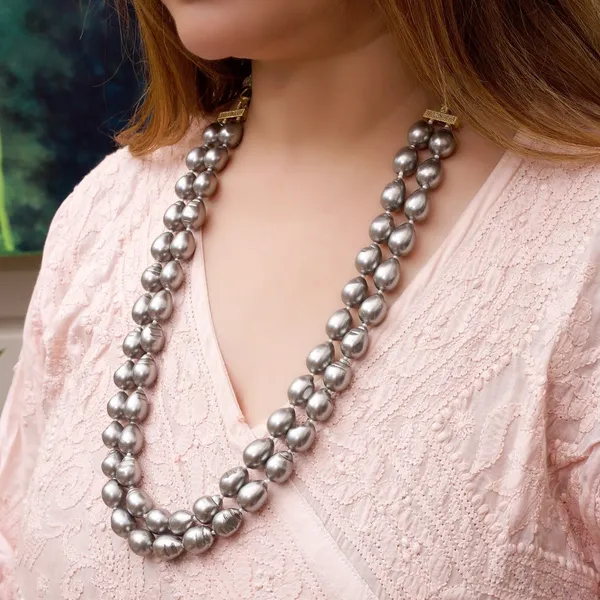 Grey_Double_Line_Pearls_Necklace_Set_For_Women