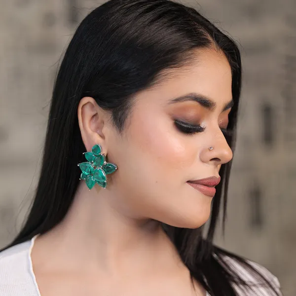 Green_Petal_Earrings_For_Women