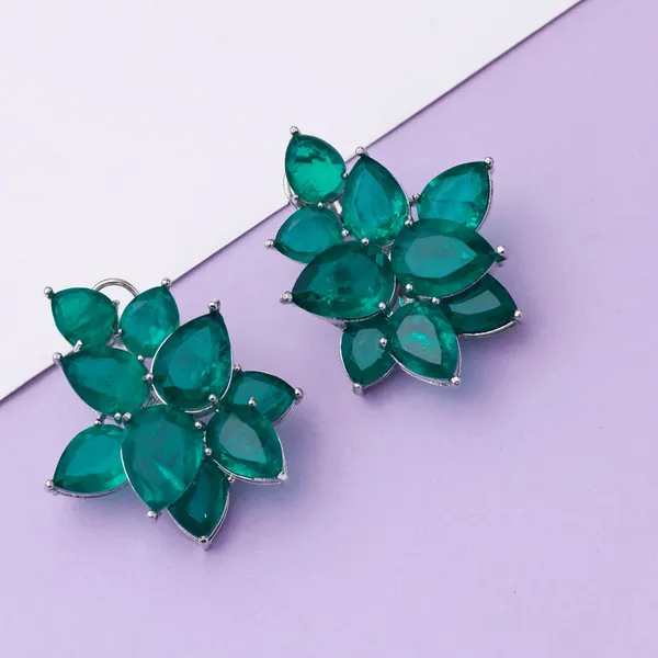 Green_Petal_Earrings_For_Women