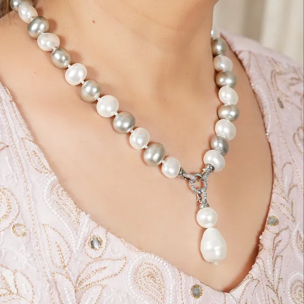 Grey_And_White_Pearl_Necklace_For_Women