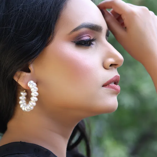 White_Iraya_Pearl_Hoop_Earrings_For_Women