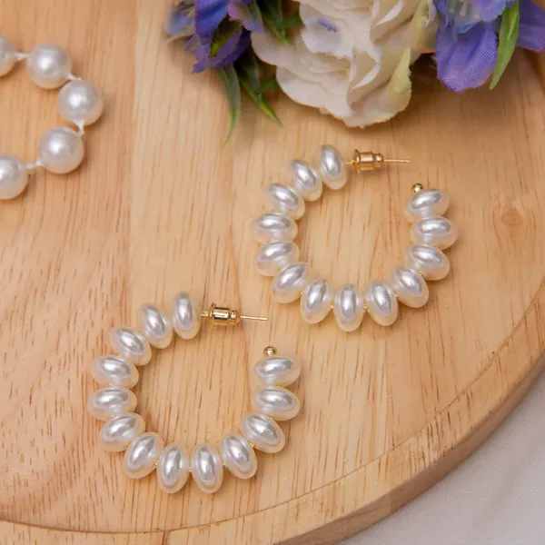 White_Iraya_Pearl_Hoop_Earrings_For_Women