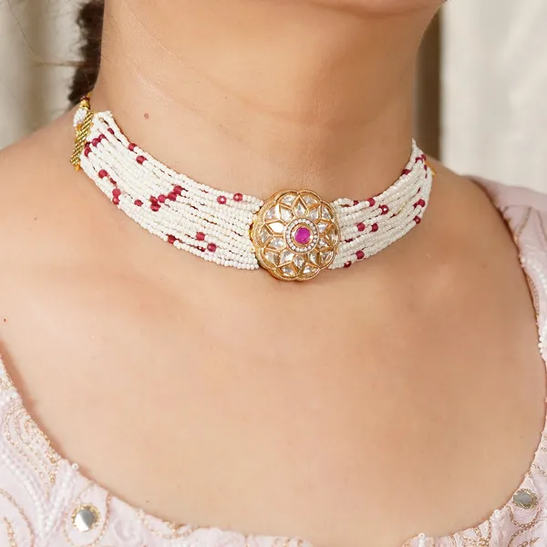 White_Masaba_Ruby_Coloured_Necklace_For_Women