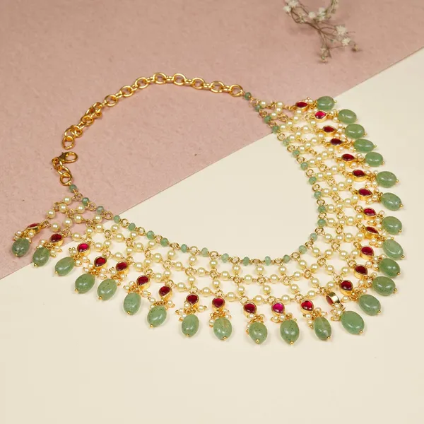 Gold_Nitasha_Pearl_And_Green_Drop_Necklace_Set_For_Women