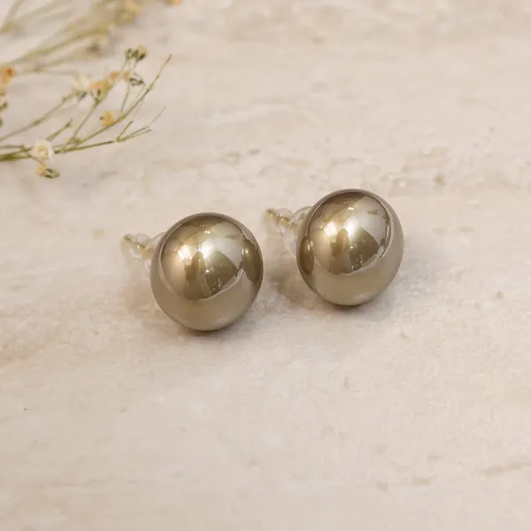 Gold_Olive_Coloured_Pearl_Studs_For_Women
