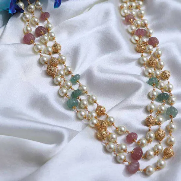 Pastel_Pink_Gunikaa_Three_Layered_Necklace_For_Women