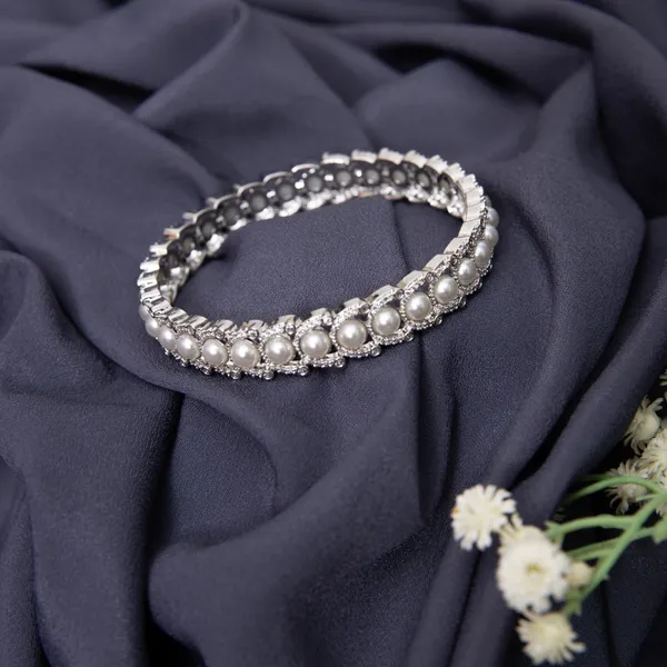 White_Pearl_Studded_Cz_Bangle_For_Women