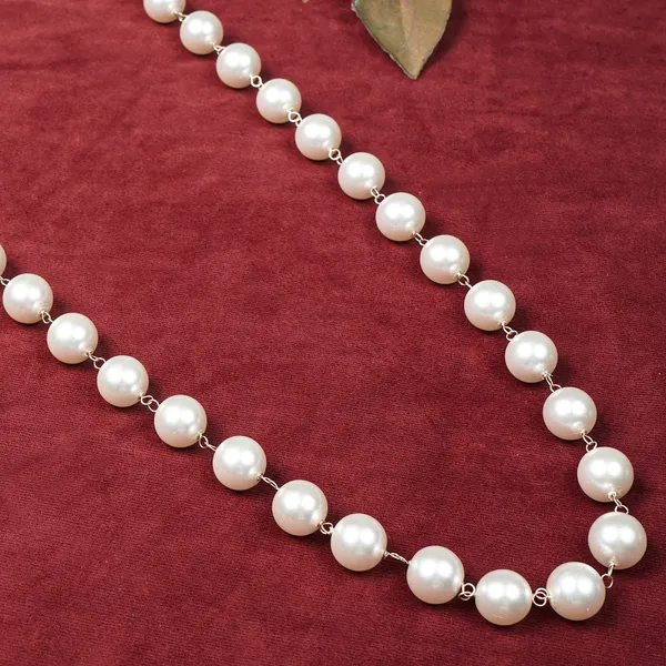 White_Pearl_Wired_Necklace_For_Women
