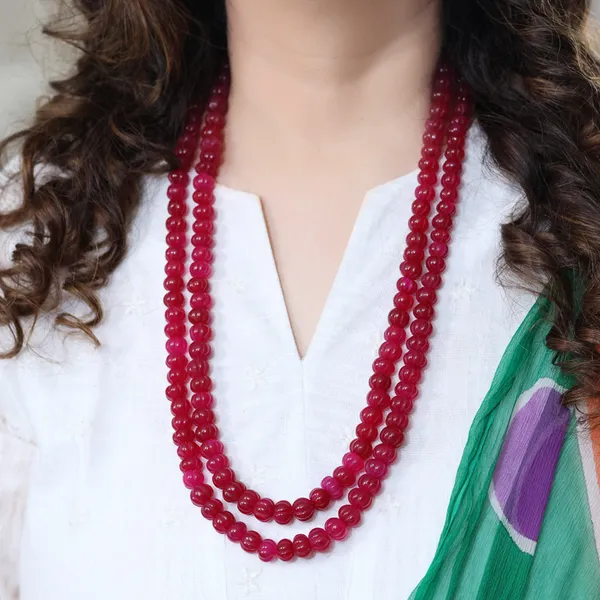 Red_Pumpkin_Beads_Ruby_Necklace_For_Women