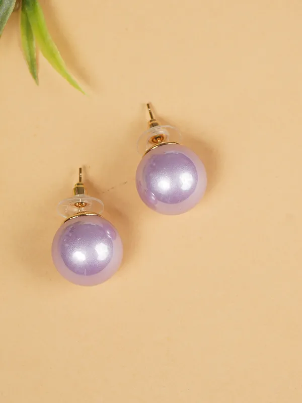 purple_Colour_Pearl_Stud_Earrings
