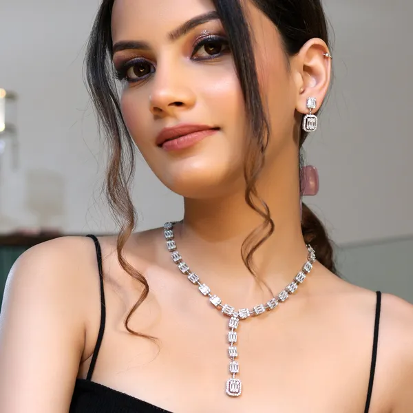 Silver_Roma_Zirconia_Necklace_Set_For_Women
