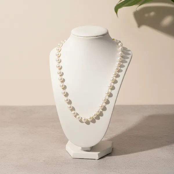 White_Pearl_Wired_Necklace_For_Women