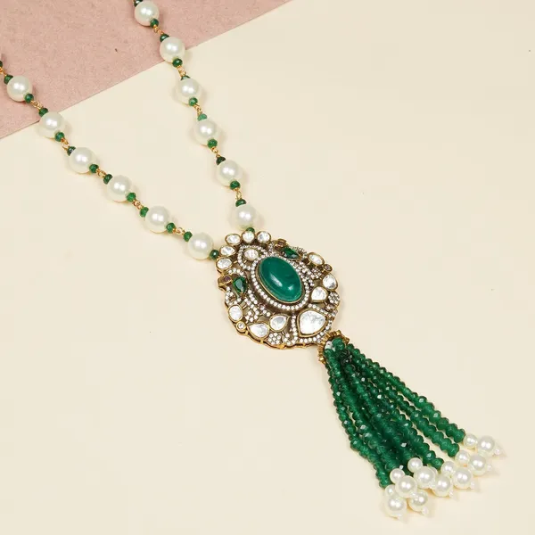 Green_Victorian_Drop_Tassel_Necklace_For_Women