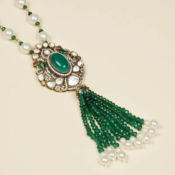 Green_Victorian_Drop_Tassel_Necklace_For_Women