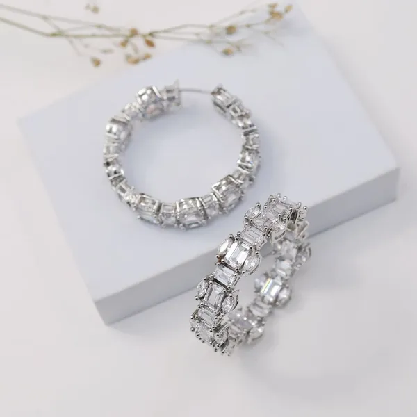 Silver_Zirconia_Baguette_Setting_Hoop_Earrings_For_Women