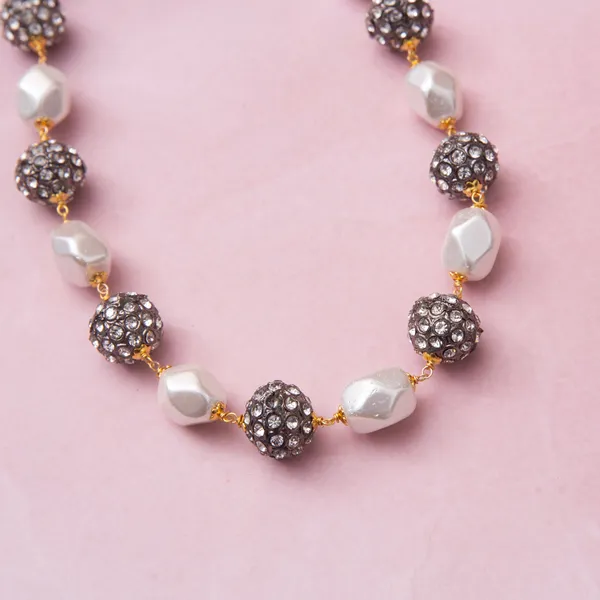 White_Adeeva_Zirconia_Beads_Pearl_Necklace_For_Women