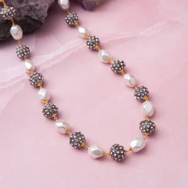 White_Adeeva_Zirconia_Beads_Pearl_Necklace_For_Women