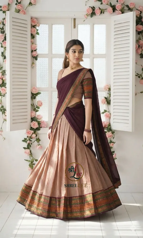 Pitch__Kanjivaram_silk_Lehenga_Saree_With_Blouse_And_Dupatta_For_Women