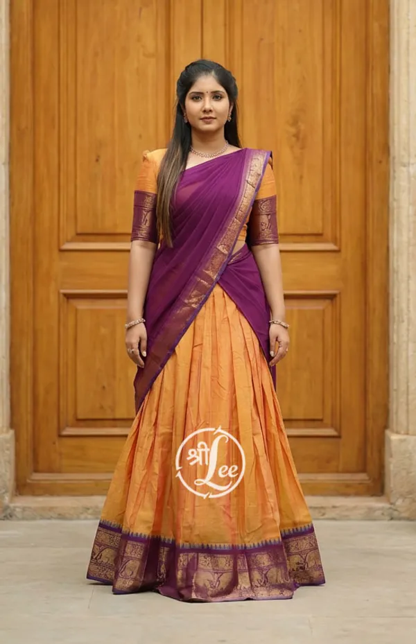 kanjivaram_silk_half_lehngha_saree_whith_blouse_and_duppata