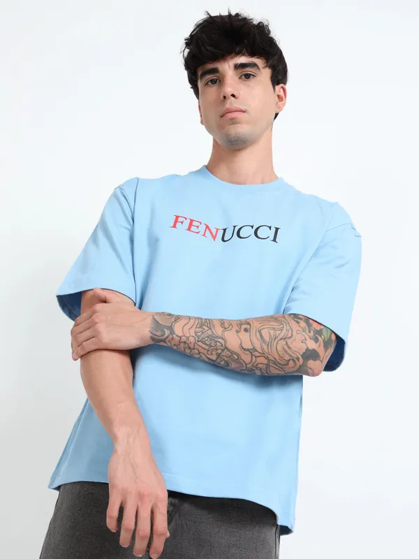 Blue_Porsche_Graphic_Printed_Terry_Cloth_T-Shirt_For_Unisex