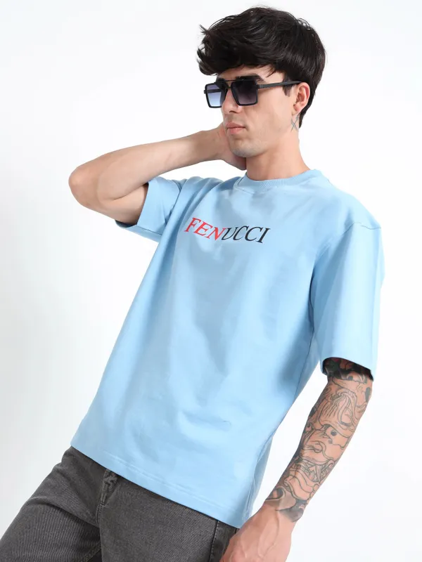 Blue_Porsche_Graphic_Printed_Terry_Cloth_T-Shirt_For_Unisex