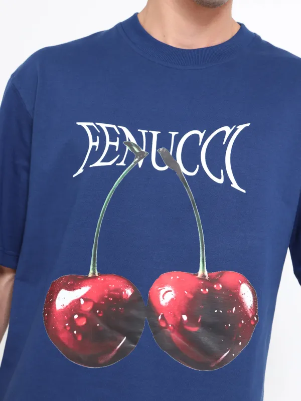 Midnight_Indigo_Cherry_Pop_Printed_Cotton_T-Shirt_For_Unisex