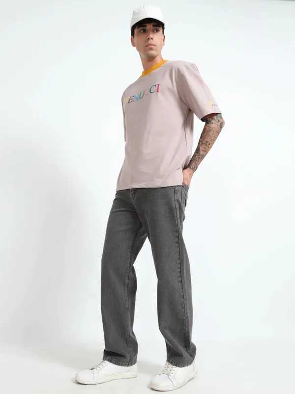 Dusty_Mauve_Mist_Contrast_Rib_Printed_Cotton_T-Shirt_For_Unisex