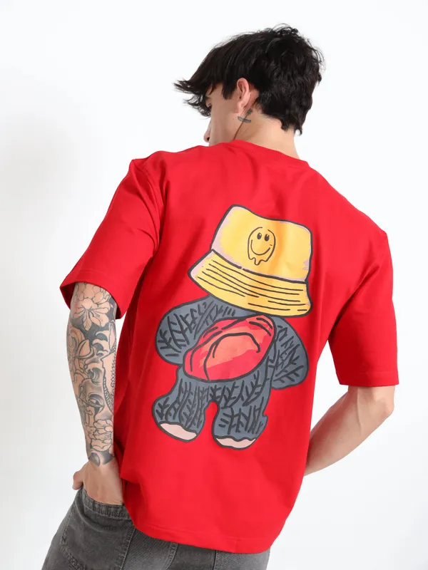 Scarlet_Polo_Red_Man_Print_Printed_Cotton_T-Shirt_For_Unisex