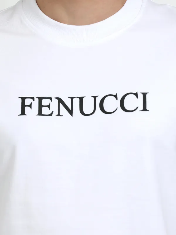White_Contrast_Print_Printed_Cotton_T-Shirt_For_Unisex