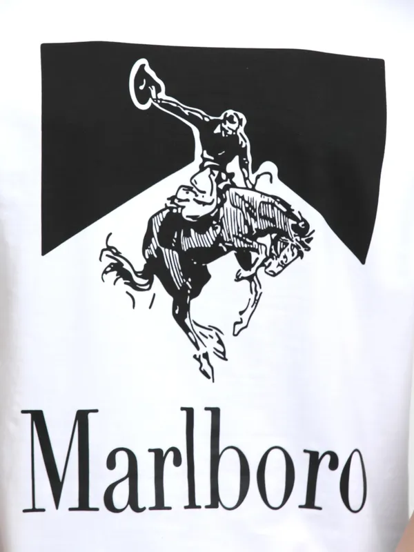 White_Contrast_Print_Printed_Cotton_T-Shirt_For_Unisex