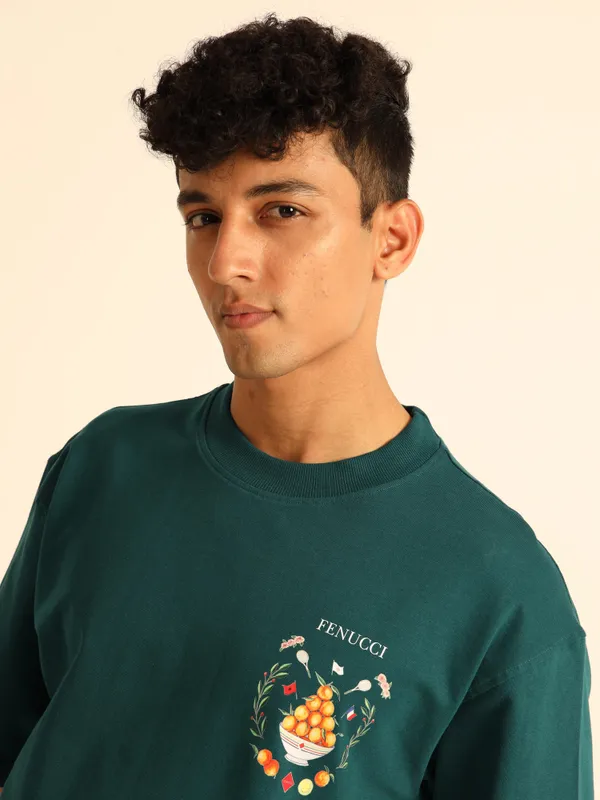 Green_Orange_Basket_Printed_Cotton_T-Shirt_For_Unisex