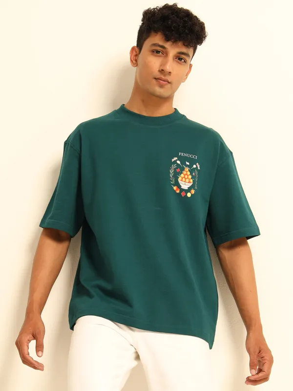 Green_Orange_Basket_Printed_Cotton_T-Shirt_For_Unisex