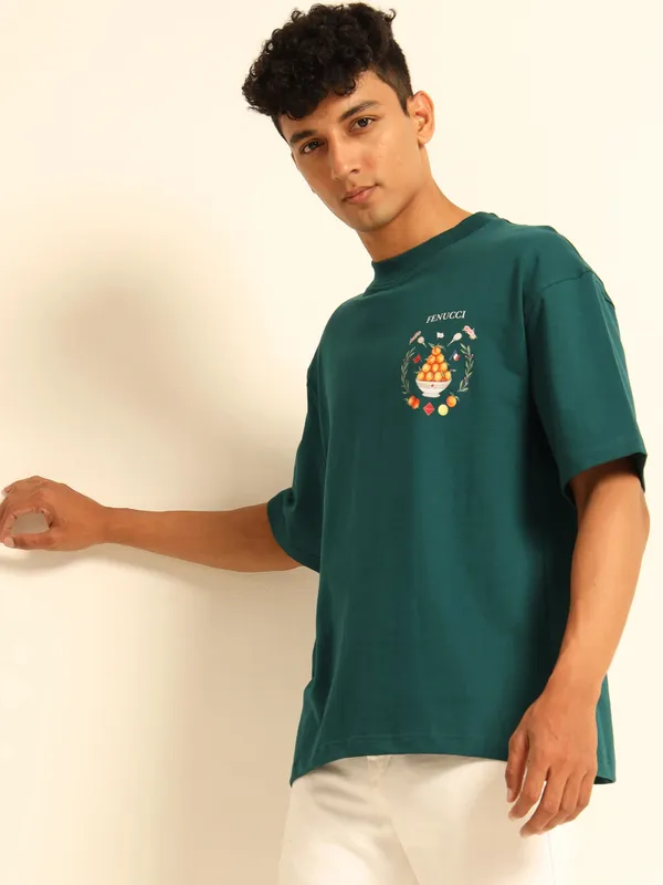 Green_Orange_Basket_Printed_Cotton_T-Shirt_For_Unisex