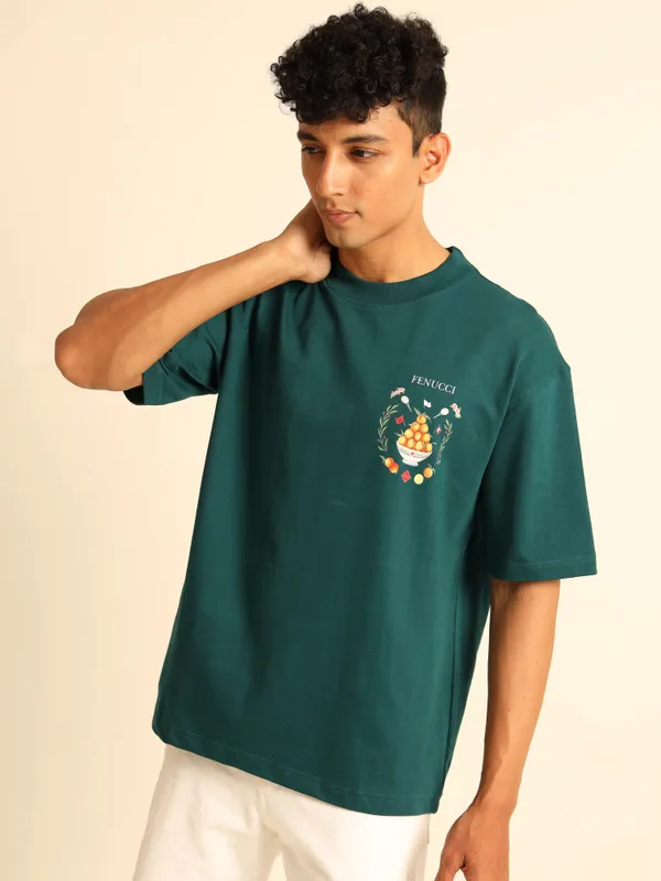 Green_Orange_Basket_Printed_Cotton_T-Shirt_For_Unisex