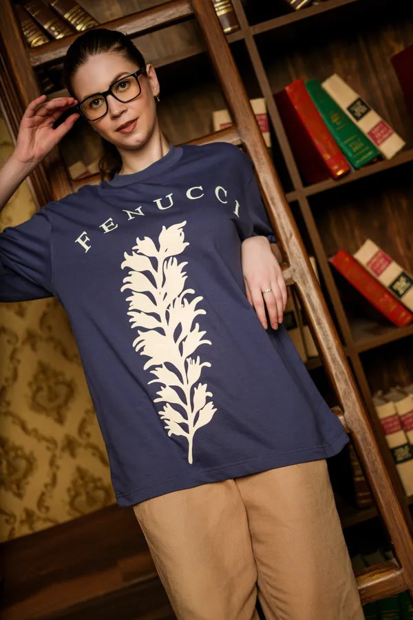 Indigo_Root_Botanical_Emblem_Printed_Cotton_T-Shirt_For_Unisex