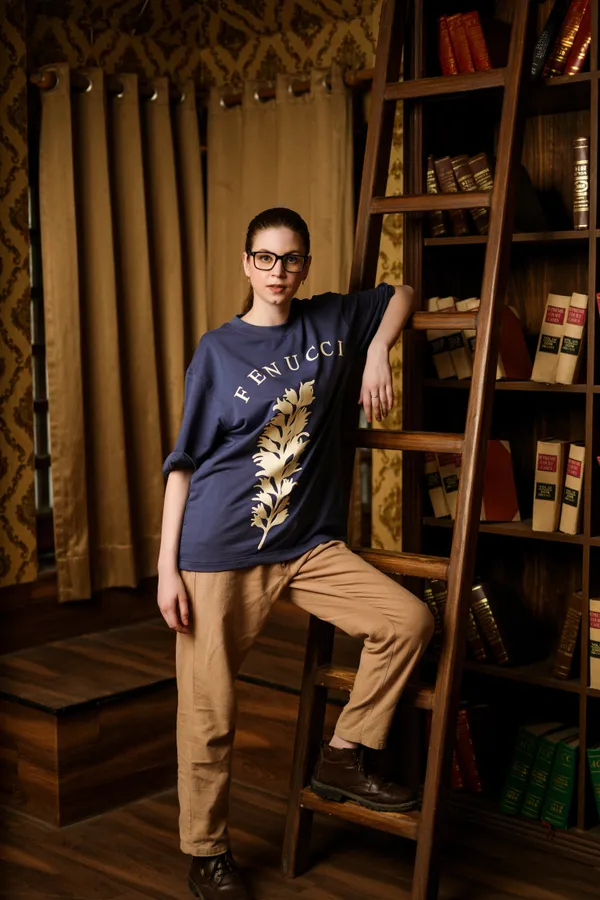 Indigo_Root_Botanical_Emblem_Printed_Cotton_T-Shirt_For_Unisex