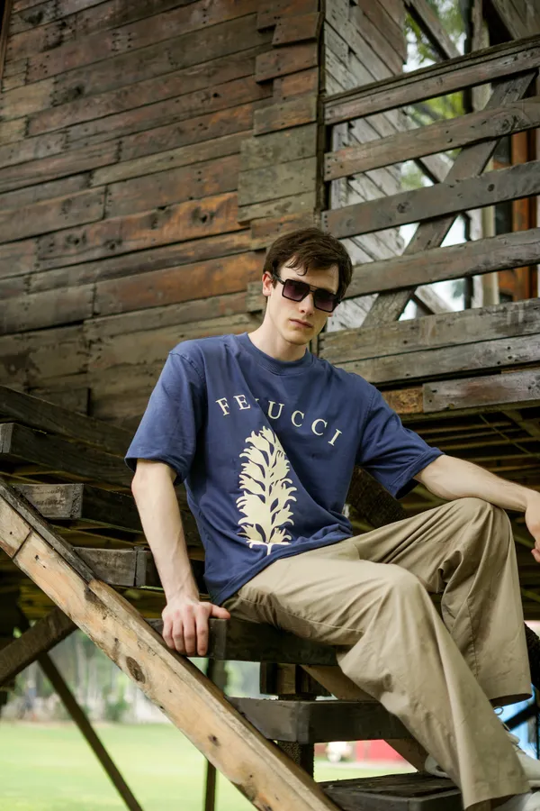 Indigo_Root_Botanical_Emblem_Printed_Cotton_T-Shirt_For_Unisex