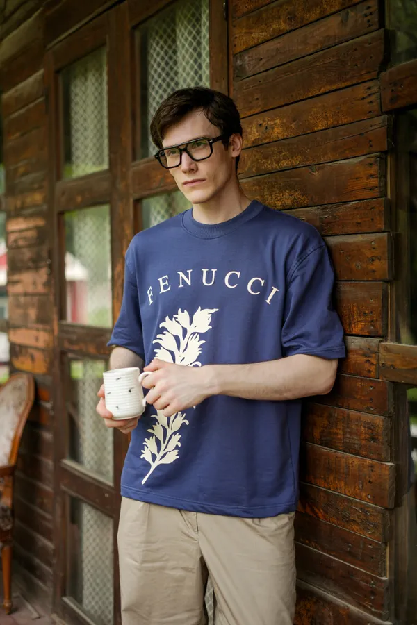 Indigo_Root_Botanical_Emblem_Printed_Cotton_T-Shirt_For_Unisex