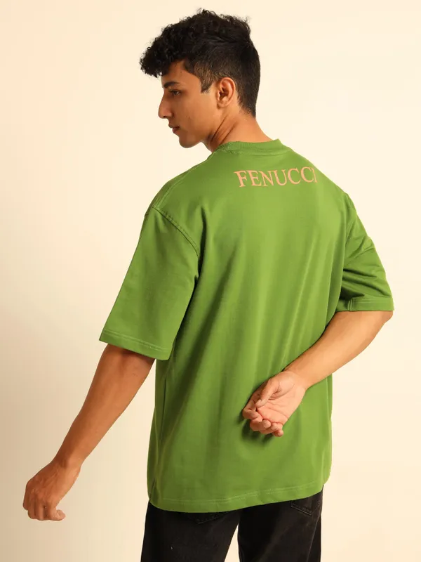 Urban_Olive_Green_Tom_Printed_Cotton_T-Shirt_For_Unisex