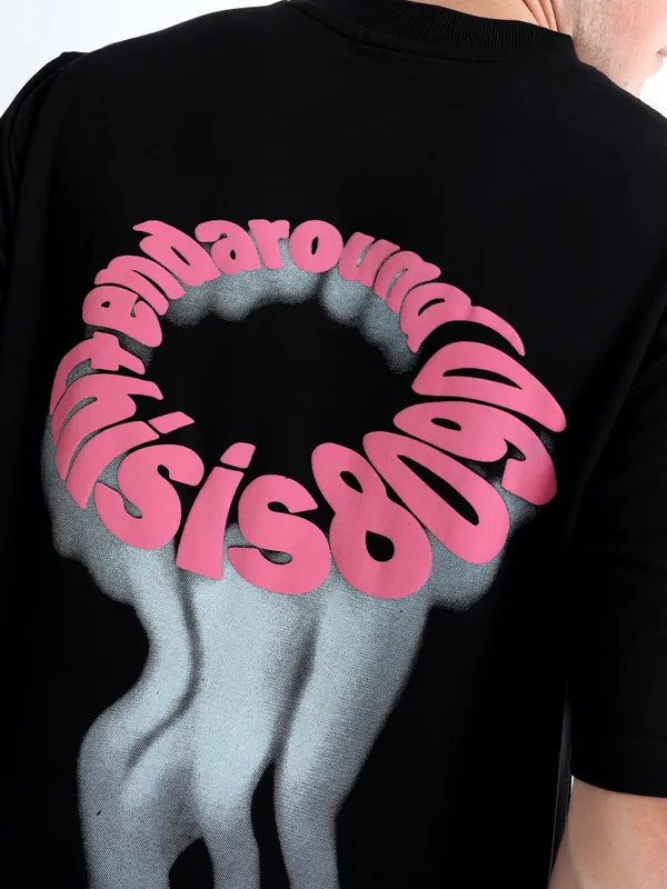 Midnight_Mirage_Black_Retro_Rush_Printed_Cotton_T-Shirt_For_Unisex