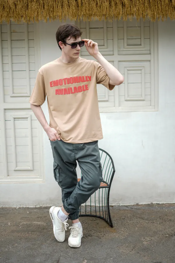 Desert_Dusk_Beige_Emotionally_Available_Printed_Cotton_T-Shirt_For_Unisex