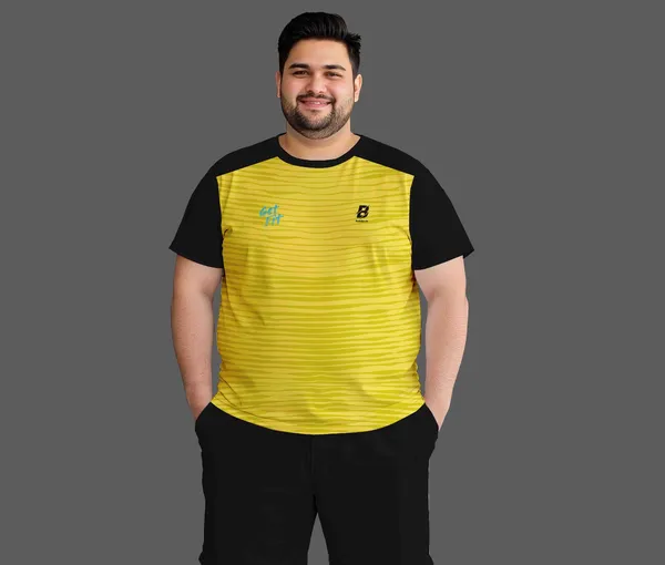 Yellow_And_Black_Soft_Polyblend_Multipurpose_Sports_Tshirt