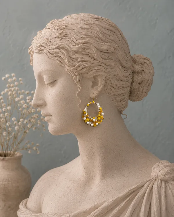 Yellow_And_White_Premium_Earring_For_Women