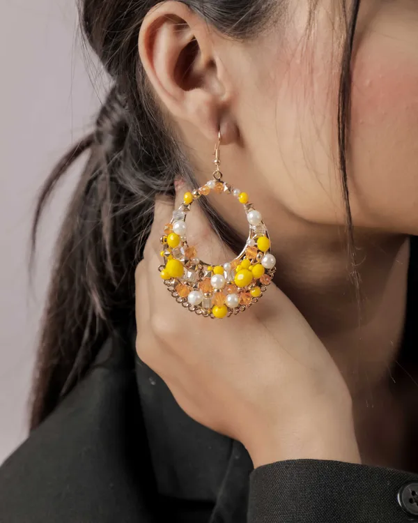 Yellow_And_White_Premium_Earring_For_Women