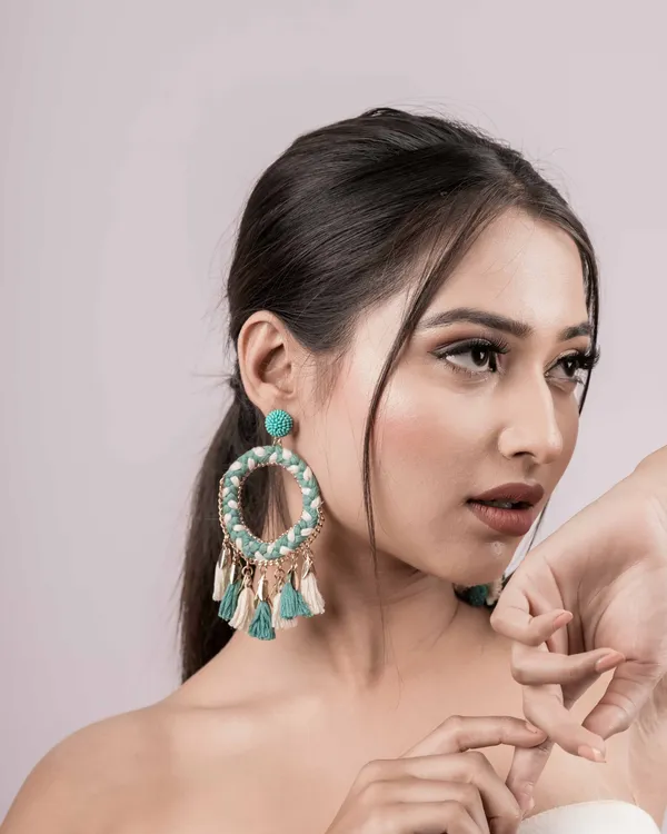 Sea_Green_And_White_Premium_Earring_For_Women