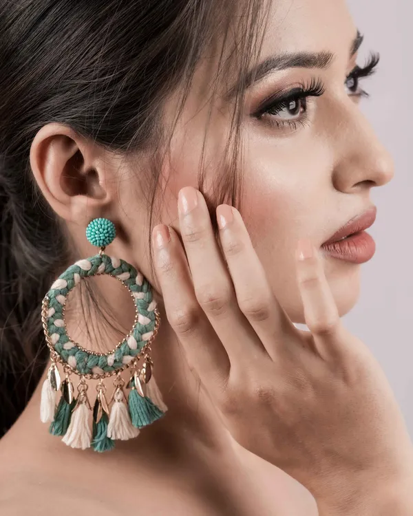 Sea_Green_And_White_Premium_Earring_For_Women